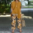 thumbnail image 5 of Textilo Women's Dressy 3 Piece Outfits 3/4 Sleeve Cardigan Sleeveless Top Wide Leg Floral Pants Set Suits Casual Lounge Sweatsuit Sets,Ginger 2XL, 5 of 5