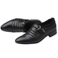 thumbnail image 2 of Men's Buckle Slip On Dress Loafers Classic Formal Tuxedo Leather Shoes Casual Business Office Oxford Shoes, 2 of 2