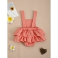 thumbnail image 3 of Nygoyerh Baby Girls Overalls Sleeveless Layered Solid Romper Dresses Bodysuit Infant Clothing for Casual Daily 0M 3M 6M 9M 12M 18M, 3 of 6