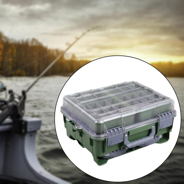 Contenedor de herramientas de pesca de caja de almacenamiento de señores para pesca en mar campamento para acampar pesca en bote Verde