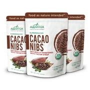 Cacao Nibs Sweetened with Yacon syrup- Natural Sweetner (Zero Sugar)- Keto Friendly-Certified Organic by Alovitox 8oz 3 Pack