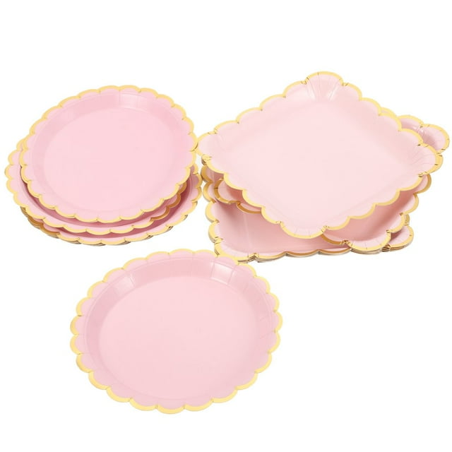 MesaSe 20 Pcs Assiettes en Papier Assiettes de Fête Jetables Assiettes à Dessert Assiettes de Service Assiettes à Gâteau Assiettes en Papier Assiettes Multi-Usage