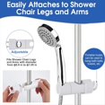 thumbnail image 4 of Shower Head Holder for Shower Chair, Hand Shower Holder Fit for Bath Seat, Transfer Bench, Bath Stool, Shower Commode,1 * Handheld Shower Head Holder,White, 4 of 8