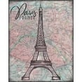 thumbnail image 2 of Medley, Elizabeth 15x18 Gold Ornate Wood Framed with Double Matting Museum Art Print Titled - Map of Paris, 2 of 4