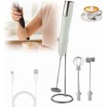thumbnail image 1 of Rechargeable Milk Frother Handheld, 3-Speed for Latte & Hot Chocolate (White), 1 of 7