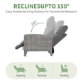 thumbnail image 4 of 150° Lay Flat Reclining Patio Chair, All Weather Wicker Outdoor Lounge with Adjustable Backrest and Footrest, Removable Cushion, Flip Up Side Table, Powder Coated Steel Frame, Garden and Patio, 4 of 8