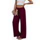 thumbnail image 5 of Pantalones de Lino Mujeres de Verano de Color Sólido Estirado-Cintura Casual Pantalones Rectos con Mezcla de Lino de Algodón Suave, Pantalones Transpirables de Longitud de Tobillo para Diario, 5 of 8