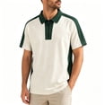 thumbnail image 5 of Rrxhxhs Golf Shirts for Men Color Block Collared Quarter Zip Short Sleeve Breathable Casual Athletic Tops,XL, 5 of 6