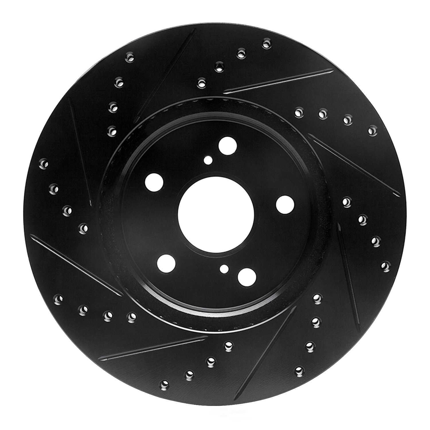 Dynamic Friction Company 633-76075R DFC Brake Rotor - Drilled And Slotted - Black