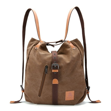 Multifunctional Canvas Bag, Women Convertible Backpack Purse Ladies Shoulder Bag Casual Handbag ...