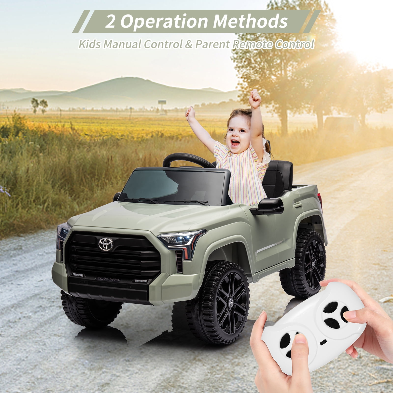 EastVita 12V Ride on Car [Toyota Licensed] Ride on Toys, Battery Powered Electric Car with Remote Control, MP3, LED Lights, Safety Belt etc. for Age 3+Boys Girls