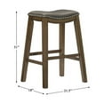 thumbnail image 6 of Homelegance 29" Pub Height Wooden Bar Stool Saddle Seat Barstool, Gray Brown, 6 of 6