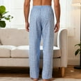 thumbnail image 6 of Stamzod Mens Summer Pajamas with Pockets Casual Straight Soft Plus Size Pajama Pants Fashion Plaid Men's Sleepwear Light Blue XL, 6 of 6