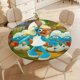 thumbnail image 4 of Los Pitufos-theme Fitted Round Tablecloths Elastic Edged Table Covers Waterproof Table Cloth for Kitchen Holiday Party Tables Decor 120cm, 4 of 6