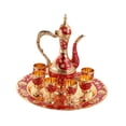 thumbnail image 3 of GROWTH TANK Household Coffee Pot Set Teapot Tray and 6 Cups Tea Serving Set for Dining Table Red, 3 of 9