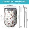 thumbnail image 5 of 12oz Stemless Wine Tumblers White Christmas Gnome and Light Pattern Vacuum Insulated Stainless Steel Travel Tumbler Cups Mug with Lid and Straw for Champaign,Cocktail,Beer with Cleaning Brush, 5 of 5