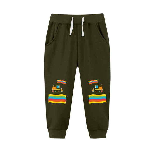 Cowsor Boys Girls Drawstring Sweatpants Cute Pattern Cotton Sport Jogger Pants