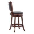 thumbnail image 4 of Round Wooden Swivel Counter Stool with Padded Seat and Back, Cherry Brown - Saltoro Sherpi, 4 of 6