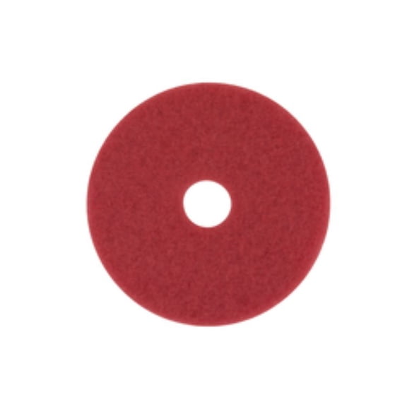 3M Red Buffer Pad 5100, 16" Floor Buffer, Machine Use (Case of 5)