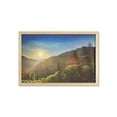 thumbnail image 1 of Appalachian Wall Art with Frame, Outdoor Scene Photo of Sunset at Newfound Gap in the Smoky Mountains, Printed Fabric Poster for Bathroom Living Room, 35" x 23", Multicolor, by Ambesonne, 1 of 2
