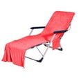 thumbnail image 1 of Muka Microfiber Terry Cloth Beach Pool Lounge Chair Cover Convenient Pocket, 29" x 83"-Red, 1 of 5
