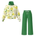 thumbnail image 5 of Xixirimido Lemon Floral Print Women's Sweatsuits 2 Piece Outfit Fall Fashion Airport Lounge Sets Long Sleeve Sweatshirt Wide Leg Sweatpants Plus Size Tracksuit, X-Large, 5 of 7