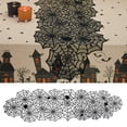thumbnail image 3 of Halloween Table Runner w/Black Spider Web Lace Festival Table Runner Halloween Party Table Decoration, 3 of 8