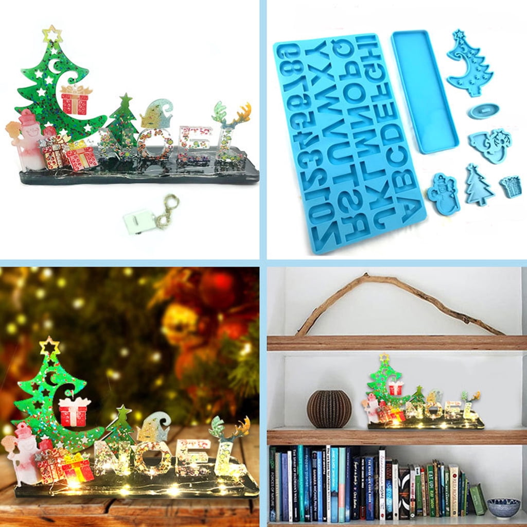 Christmas Tree Numbers Silicone Mold Epoxy Resin Casting Jewelry Tool Making Resin Diy Craft Home Decoration