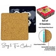 thumbnail image 4 of Inkdotpot Ensemble de 6 sous-Verres Faciles à Nettoyer 4 Pouces Carrés Réutilisables - Voyage, 4 of 8