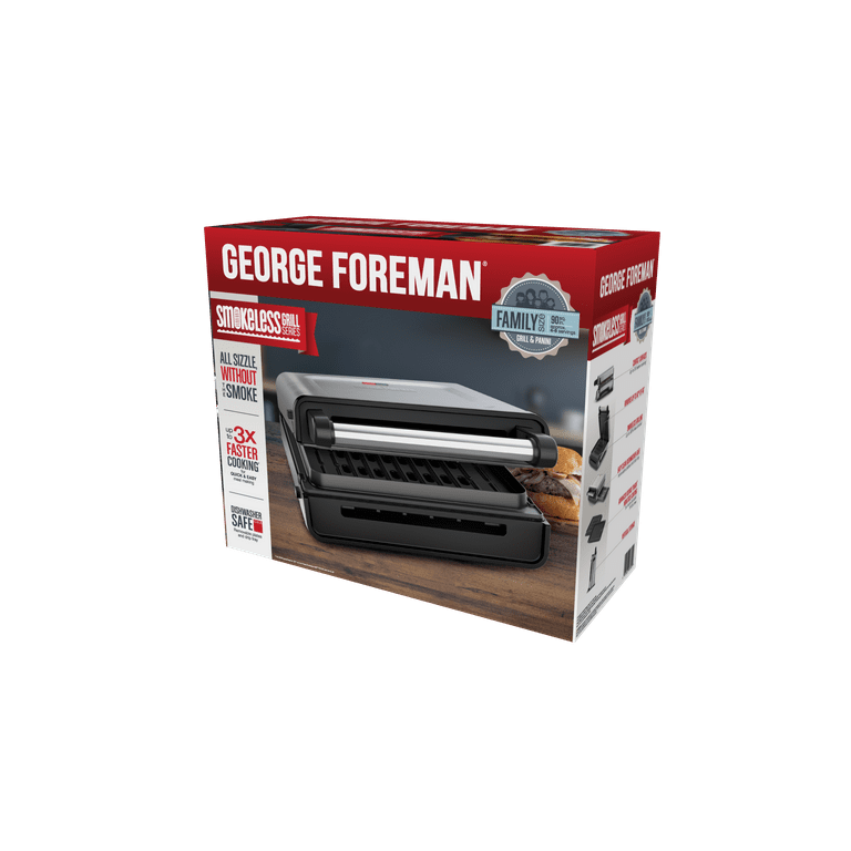 George Foreman Contact Smokeless - Ready Grill, Family Size (4-6 Servings),  GRS6090B-1 Breakfast Machine Sanwich Maker - AliExpress