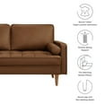 thumbnail image 4 of Loveseat Sofa, Tufted, Brown, Faux Leather, Living Room Lounge Cafe Lobby Hospitality Restaurant, Modern Contemporary, HB37337, 4 of 9