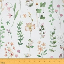 Feelyou Floral Flower Teens Fabric by the Yard 1 Yard, Purple Watercolor Home Decor Fabric by the Yard, Rustic Botanical Sewing Fabric, Super Cozy Room Decor