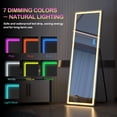 thumbnail image 3 of LVSOMT 63"x20" Full Length LED Mirror with RGB Lights, Free Standing Floor Mirror, Full Body Lighted Mirror, Wall-Mounted Mirror, Dimmable Color-Changing Lighting, Black, 3 of 9