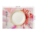thumbnail image 3 of Pratyus Flowers Linen Placemat Set of 4 Hard Paper Mats for Dining Tables, Kitchen, Restaurants - Heat Resistant & Easy to Clean - Home Decoration 18x12in, 3 of 8