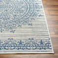 thumbnail image 4 of Hauteloom Honza Living Room, Bedroom Patio Outdoor Area Rug - Traditional - Arctic Stone, Royal Denim, Silver Blue - 18" x 18" Sample, 4 of 6