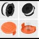 thumbnail image 4 of Reemplace el carrete con repuestos de carrete de repuesto para desbrozadora de hilo GH400 GH600 GH610 negro: carrete × 4+tapas × 1+resorte × uno, 4 of 5
