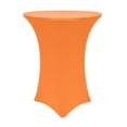 thumbnail image 1 of Ultimate Textile (3 Pack) 30-36-Inch Round Cocktail Spandex Fitted Stretch Elastic Tablecloth - for 42" High Tables, Neon Orange, 1 of 2