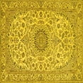 thumbnail image 1 of Ahgly Company Indoor Square Medallion Yellow Traditional Area Rugs, 3' Square, 1 of 4