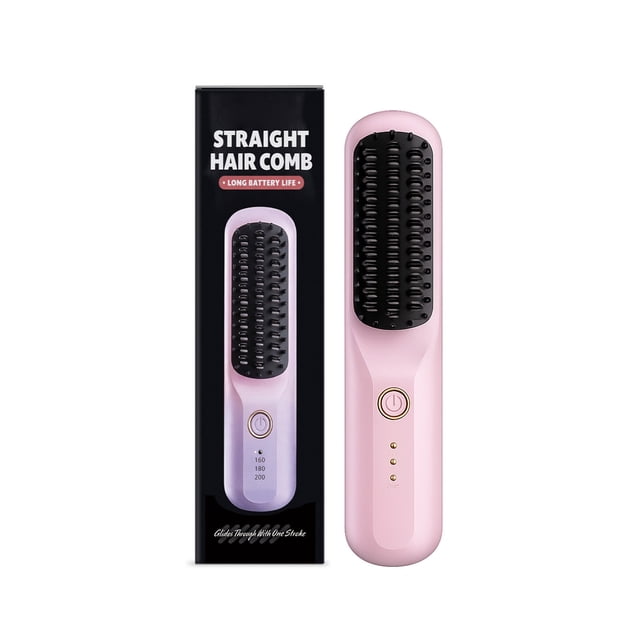Cepillo de peinado para cabello corto. Cepillo alisador inalámbrico, portátil y recargable, ideal para viajes y uso diario. Respetuoso con el cabello y de diseño duradero