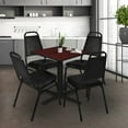 thumbnail image 3 of Cain 30in. Square Breakroom Table- Mahogany & 4 Restaurant Stack Chairs- Black, 3 of 10