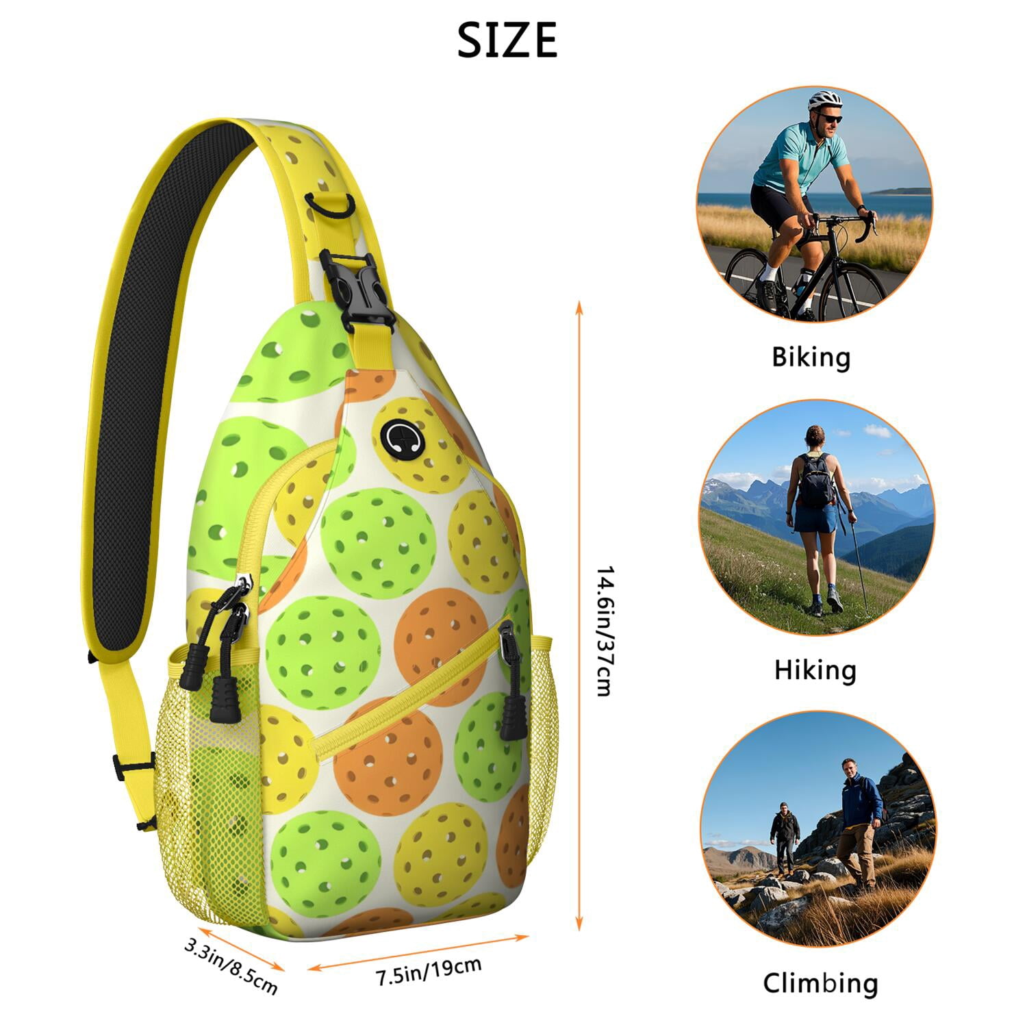 Travel-Ready Crossbody Bag Lightweight Shoulder Backpack with Baseball Print, Anti-Theft Pocket Versatile for Sports, Commuting