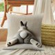 thumbnail image 5 of Bonita funda de cojín decorativa con bordado | Funda de almohada cuadrada de 45 cm con pelusa corta para sofá, cama y sala de estar | Decoración del hogar en gris, 5 of 6