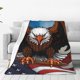 thumbnail image 1 of Balery Cartoon Bald Eagle USA Manta de Felpa Suave y Acogedora – Cobija de Franela Aterciopelada para Cama, Lavable y Cálida para Sofá, Mascotas, Transpirable-50"x40", 1 of 7