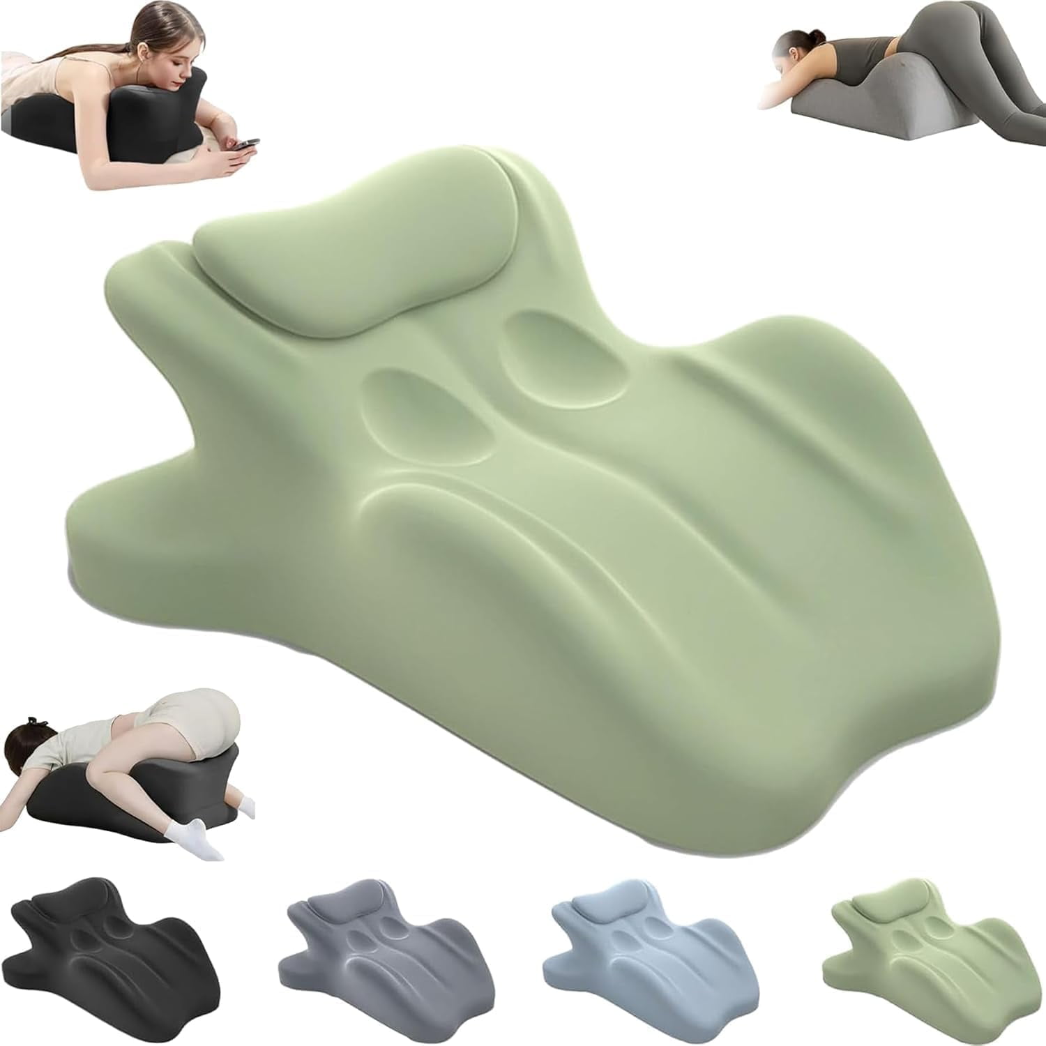 Ergonomic Memory Foam Pillow,27° Intimacy Couples Pillow , Multi-Functional Comfort Pillow,with Washable Cove,Anti-Slip Base, for Stomach Sleepers and Sedentar