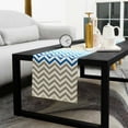 thumbnail image 5 of Blue Brown Cotton Linen Long Table Runner 13 x 108 inch Modern Chevron Waves Khaki Geometric Stripes Non-slip Rectangular Dining Table Decor for Wedding Party Holiday Dinner, 5 of 8