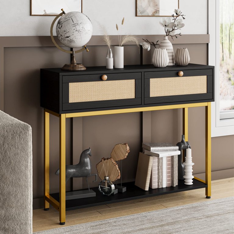 Gold accent shop console table