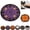 E-1PCS, variant on Halloween Round Fitted Tablecloth with Elastic Cute Black Cat Pumpkin Bat Tree Circle Table Cloth for 40-44" Tables Scary Spooky Holiday Wipeable Washable Table Cover (A-1PCS)