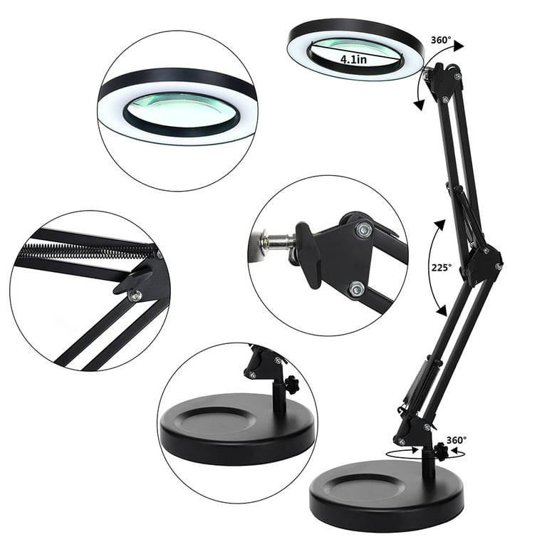 10X Magnifying Glass Desk Light Magnifier LED Lamp Reading Lamp