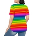 thumbnail image 5 of LiMoi Womens Short Sleeve T Shirts Crew Neck Womens Tops Casual 3/4 Sleeve Color Block Crewneck T Shirt Plus Size Tops New & Trending, 5 of 7