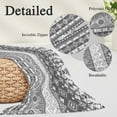 thumbnail image 2 of Grey White Boho Pillow Covers, Linen Long Throw Pillow Case, Vintage Ethnic Tribe Abstract Art Holiday Pillow Protector Decorative Cushion Cover for Living Room/Bedroom 20" x 26", 2 of 8